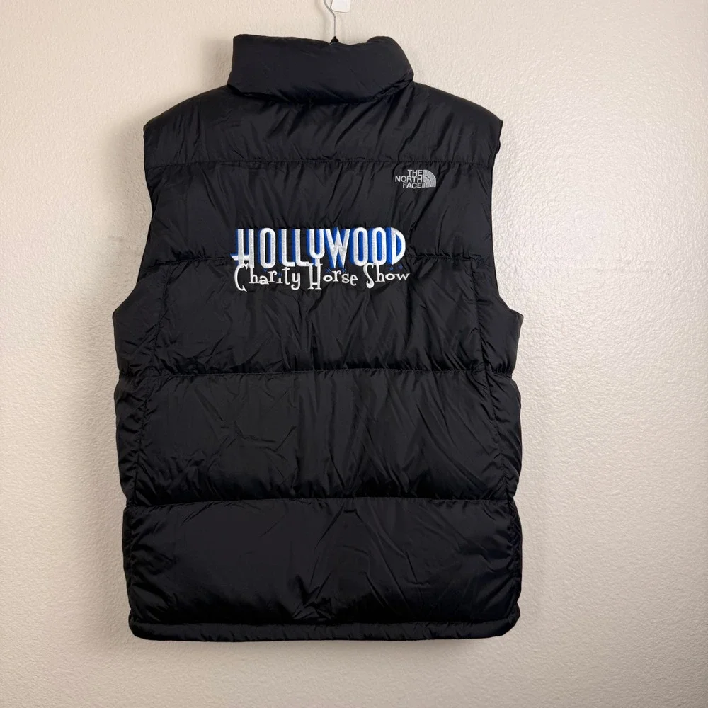 Vtg The North Face Puffer Vest Mens L Black Technical 550 Down Horse‎ Show Logo